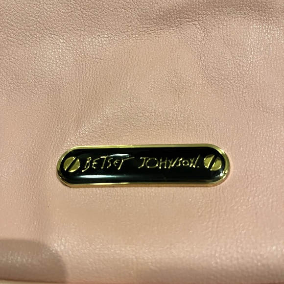 Betsey Johnson Pink Tote with Black Lace Bow - Picture 6 of 11